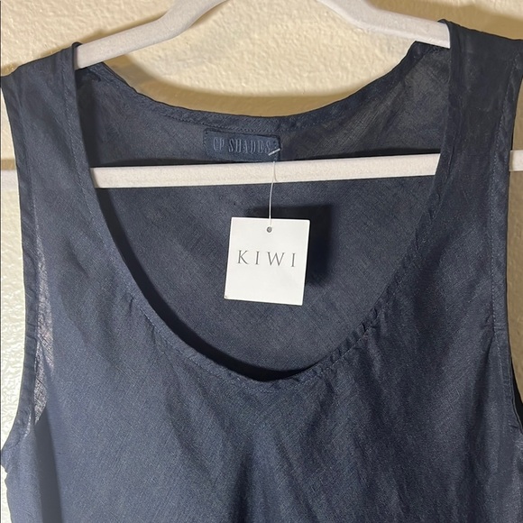 CP Shades linen navy blue Sleeveless Scoop Neck Midi Dress size Small - Picture 9 of 12